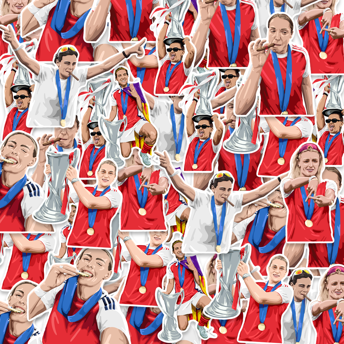 Arsenal Women Champions of Europe Sticker Pack