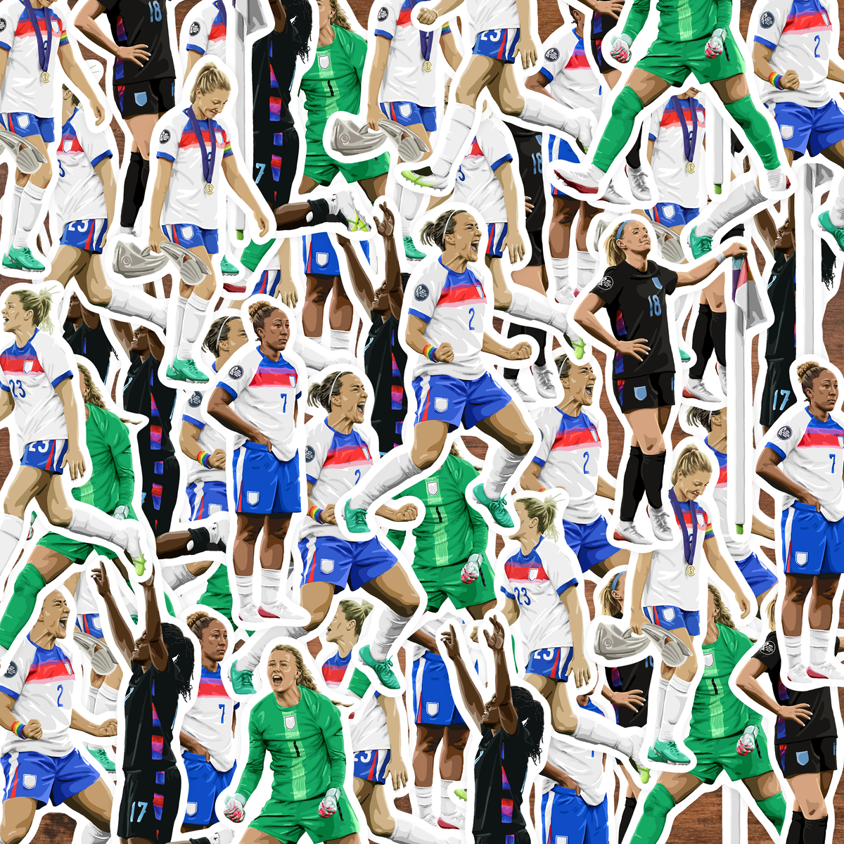 England Women European Champions Sticker Pack