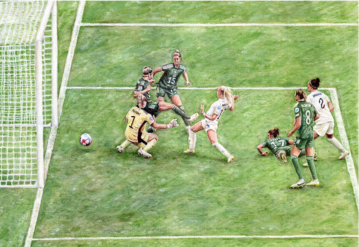 'A Moment That Changed Women’s Football' Original Oil Painting
